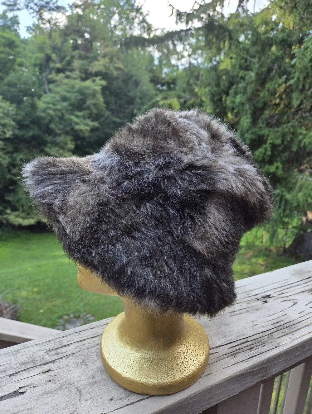 Brown Faux Fur Bucket Hat - Women's Cozy Winter Accessory